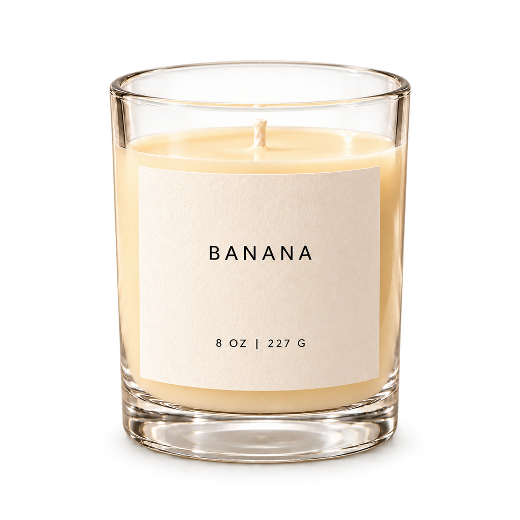 Lije Banana — clear vessel, front view, transparent background