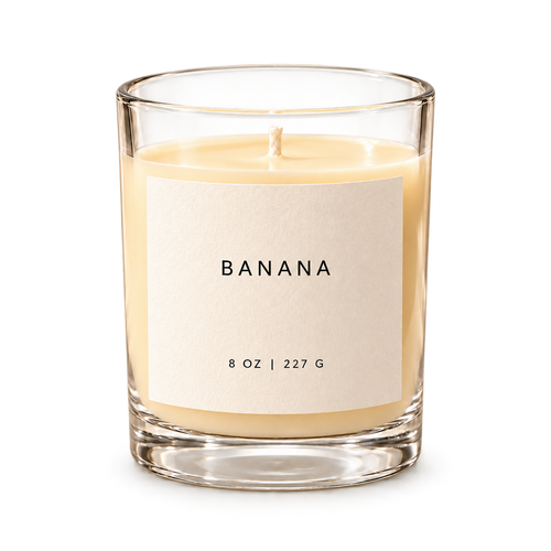 Lije Banana — clear vessel, front view, transparent background