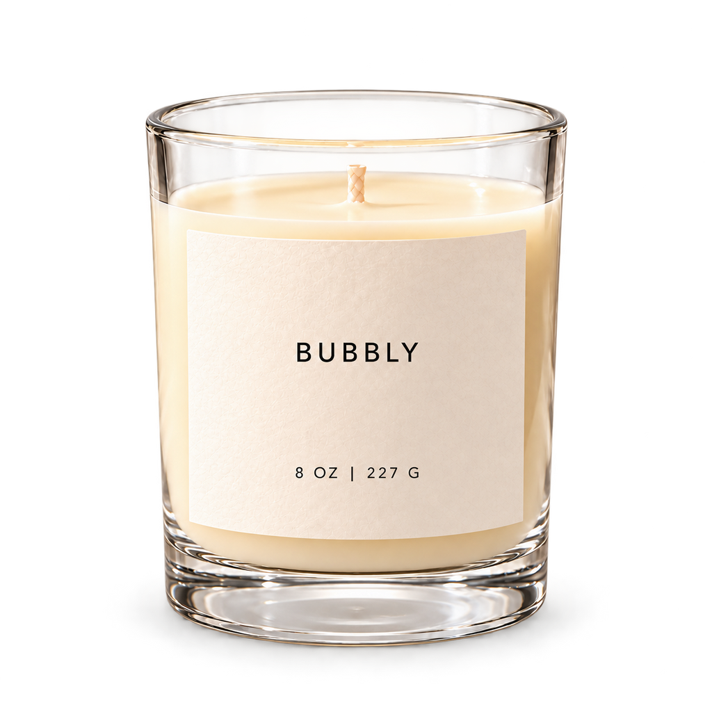 Lije Bubbly — clear vessel, front view, transparent background