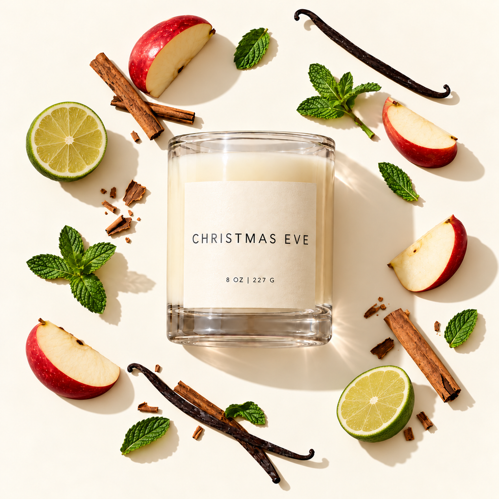 Lije Christmas Eve — original flat-lay scent profile with smooth lime slices