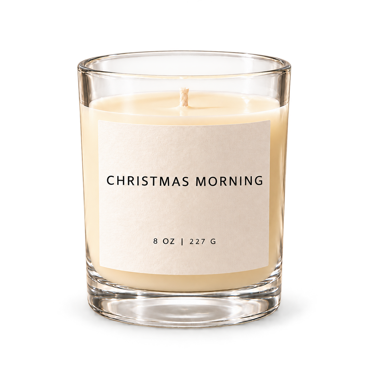 Lije Christmas Morning — clear vessel, front view, transparent background