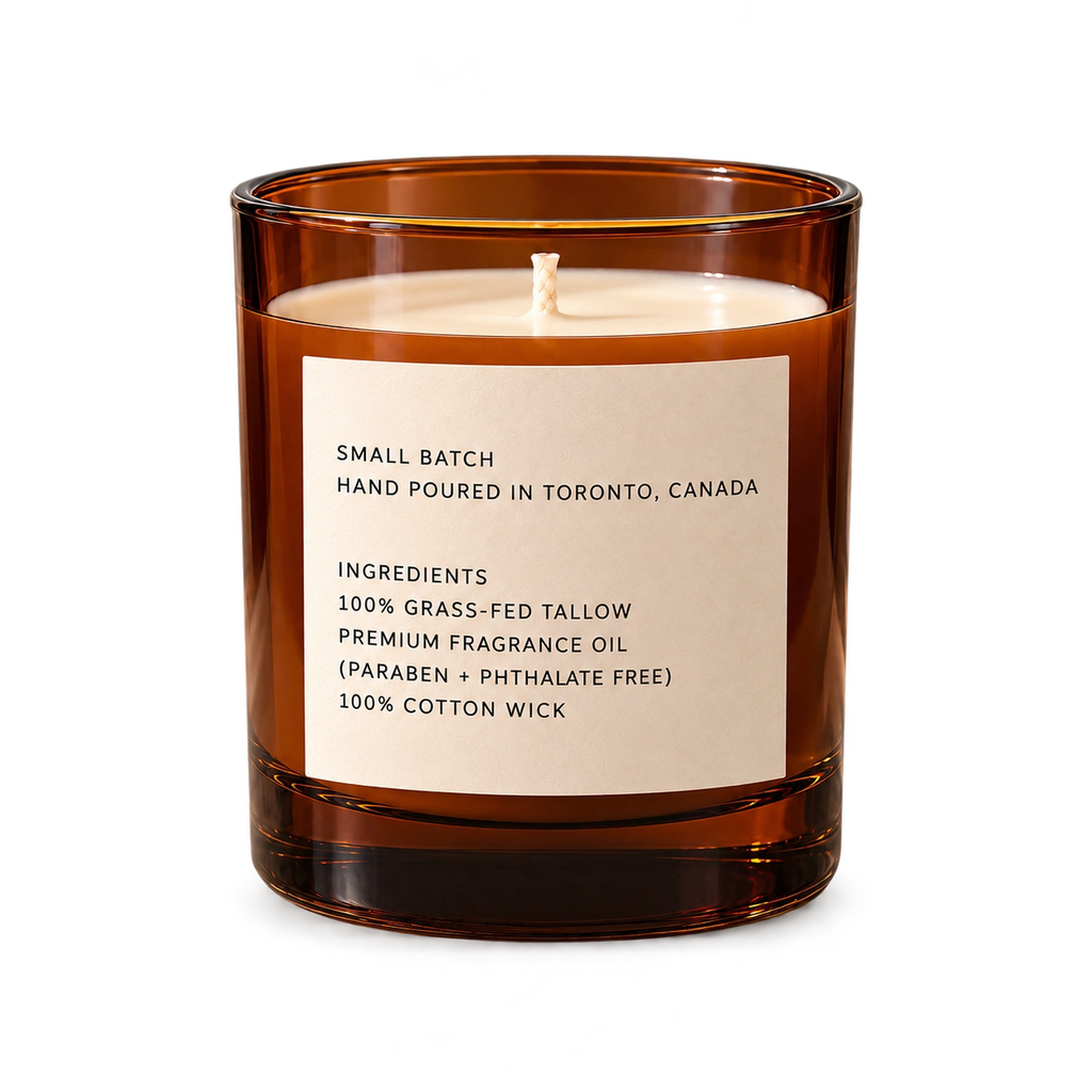 Lije scented candle — amber vessel back