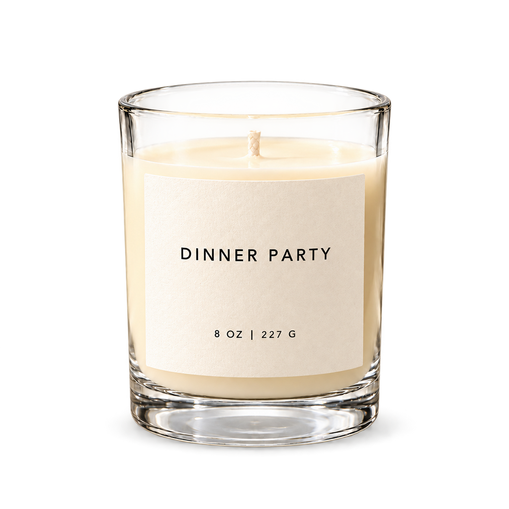 Lije Dinner Party — clear vessel, front view, transparent background