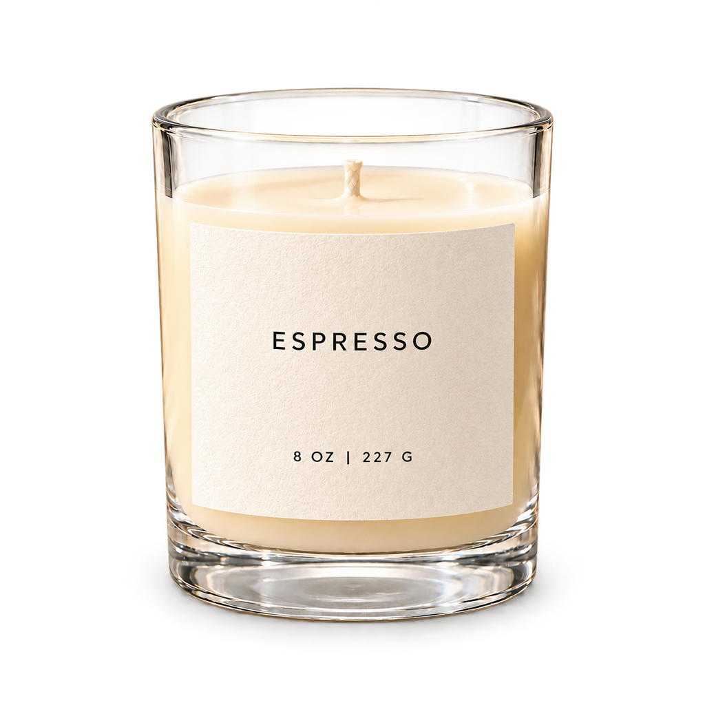 Lije Espresso — clear vessel, front view, transparent background