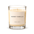 Lije Honey Vanilla — clear vessel, front view, transparent background