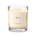 Lije Milk — clear vessel, front view, transparent background
