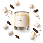 Lije Milk candle with scent ingredients, transparent background