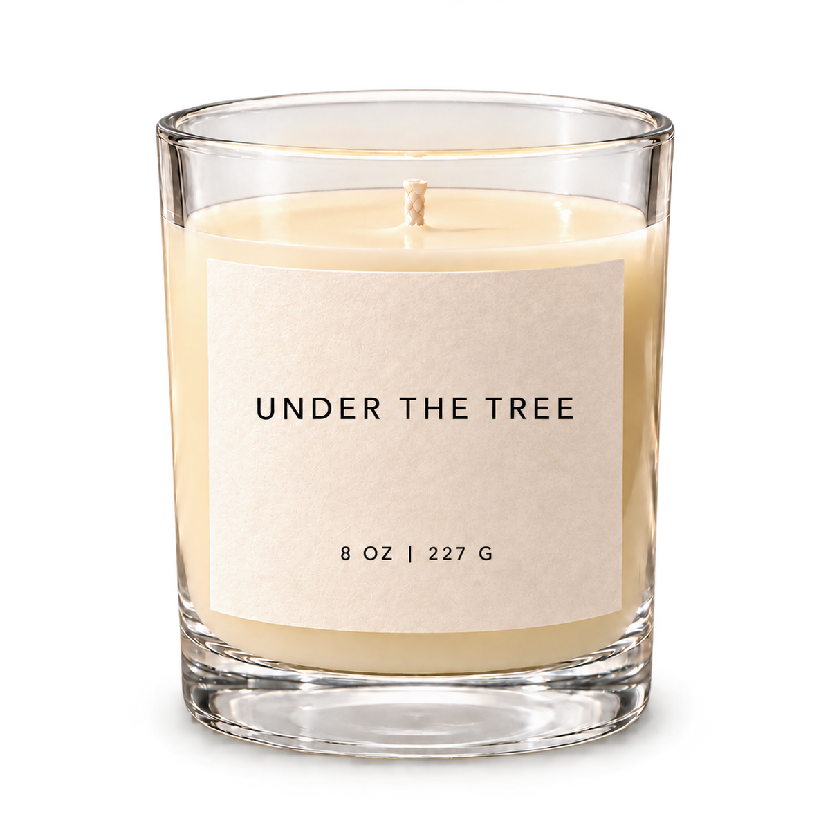 Under the Tree candle — clear vessel
