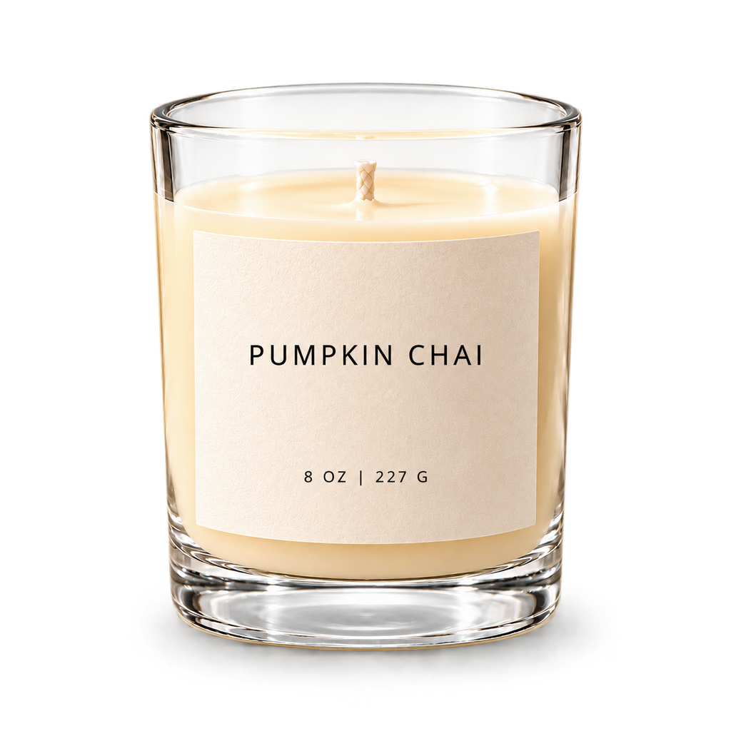 Lije Pumpkin Chai — clear vessel, front view, transparent background