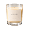 Vacation candle in clear glass, front view